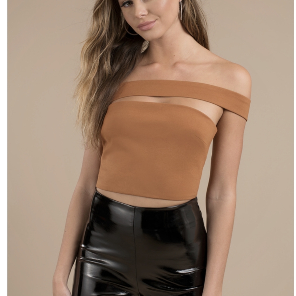 Sexy unique cropped top off shoulder Claudia top blouse